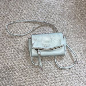 Free People Metallic Silver Crossbody Wallet